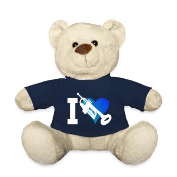 Women's Trumpet Playing Trumpet Players Trumpets - Teddy Bear - french navy - Front