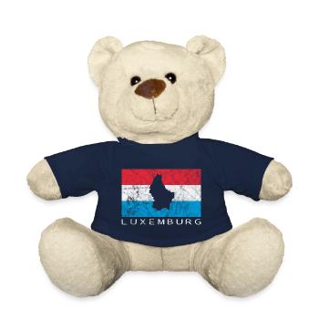 Luxembourg Flag Contour Voyage vacances Luxembourgeois - Nounours - bleu marine - Devant