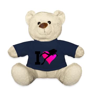Scuba Diving Scuba Divers Diving Ladies - Teddy Bear - french navy - Front