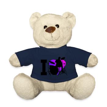 Schlagzeugspieler Drum Kit Drummer Schlagzeuger - Teddy Bear - french navy - Front