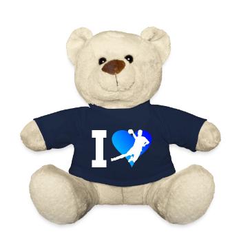 Handballspielen Damen Handballspieler Handballer - Teddy - French Navy - Vorne