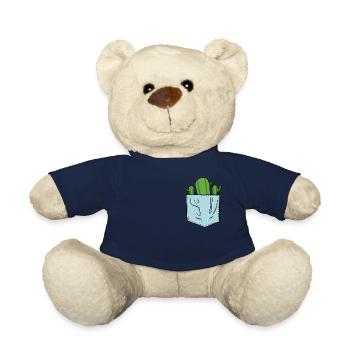 Pocket cactus plant breast pocket style - Teddy Bear - french navy - Front