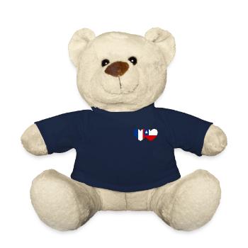 Frankreich Chile Flagge Herz - Teddy - French Navy - Vorne