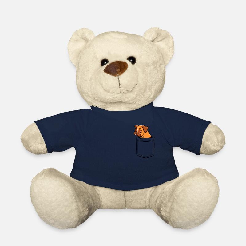 Mein Mops in der Tasche - Brusttasche - Teddy - French Navy