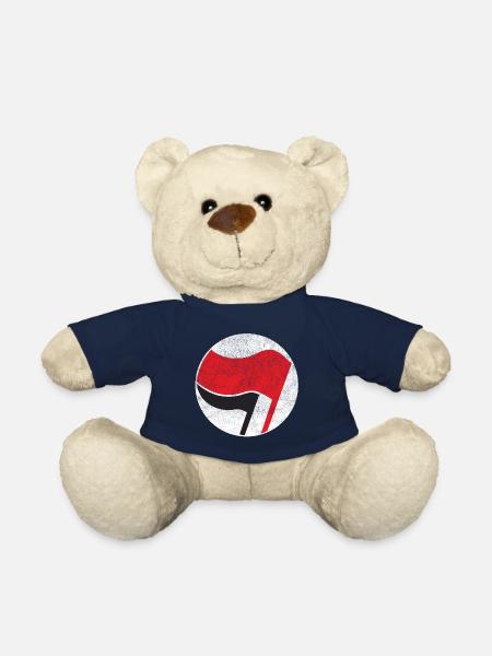 antifascist flag of antifa - Teddy Bear - french navy
