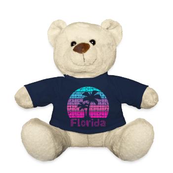 8bit Retro Florida Urlaub - Teddy - French Navy - Vorne