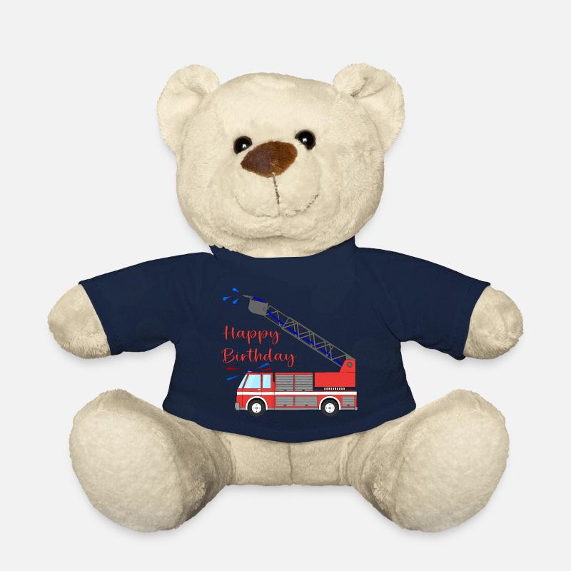 Feuerwehrauto Happy Birthday - Teddy - French Navy