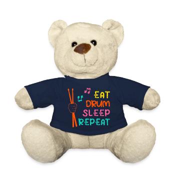 "Eat drum sleep repeat" Drums Drums - Teddy Bear - french navy - Front