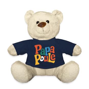 Papa poule - Nounours - bleu marine - Devant