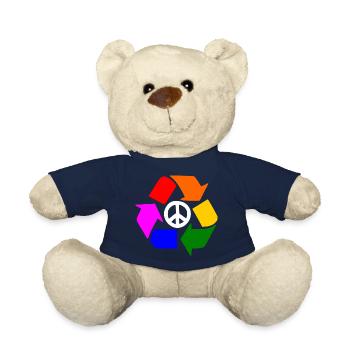 Signe lgbt de paix - signe de paix - Nounours - bleu marine - Devant