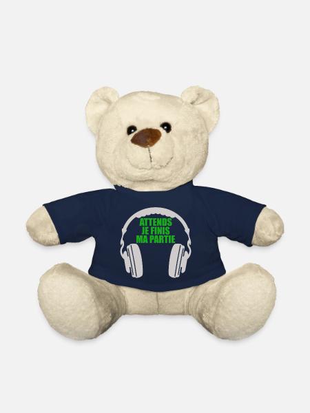 Attends Je Finis ma Partie Gamer Jeux Video Game - Nounours - bleu marine
