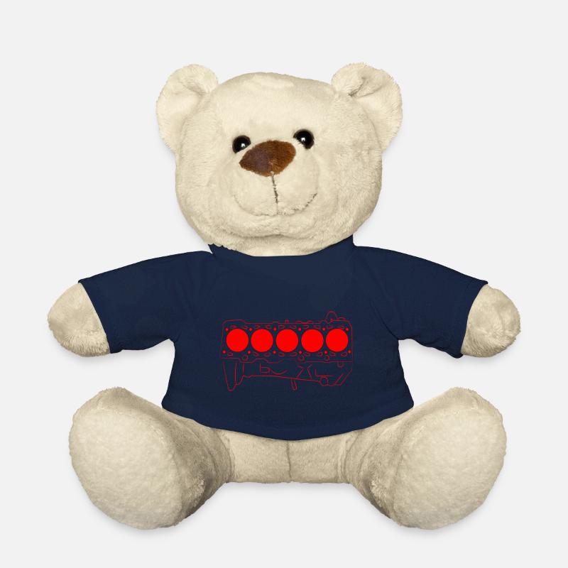 5 cylinders red - Teddy Bear - french navy