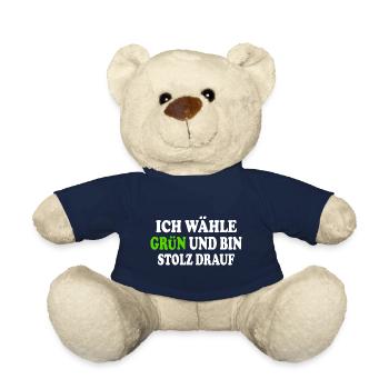 I vote green and I'm proud of it - Teddy Bear - french navy - Front