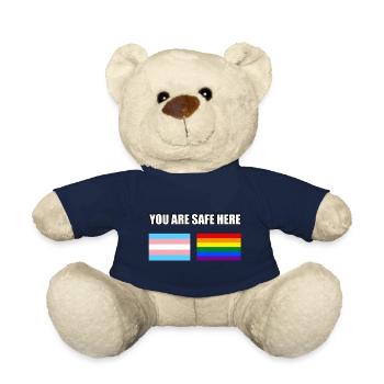 Sie sind hier sicher LGBT Sign Flaggen - Teddy - French Navy - Vorne