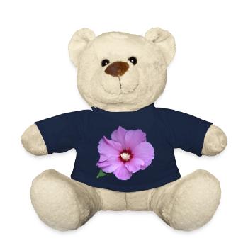 Fleur rose rose Guimauve rose - Nounours - bleu marine - Devant