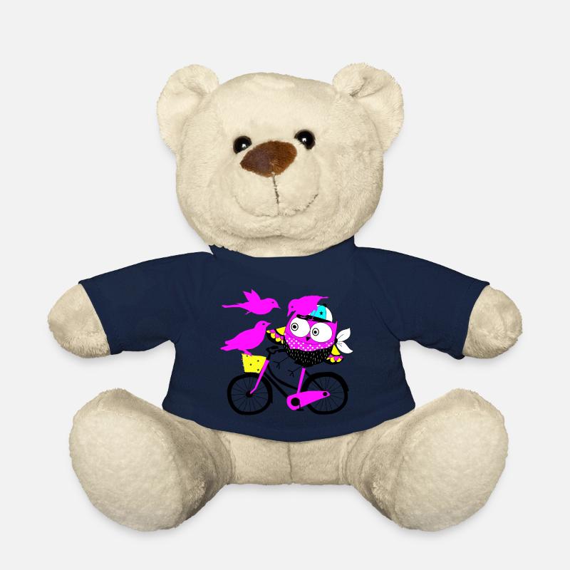 Eule auf Rad und Vögel - Teddy - French Navy