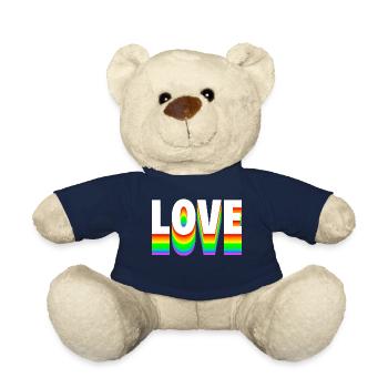 Love Text Regenbogen - Teddy - French Navy - Vorne