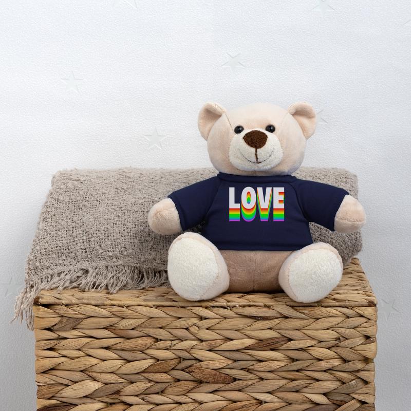 Love Text Rainbow Teddy Bear