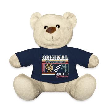 December Born 1974 48th birthday gift - Teddy Bear - french navy - Front