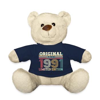 Original June 1991 Born 1991 33rd Birthday 91 - Teddy Bear - french navy - Front
