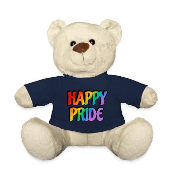 Happy Pride rainbow text - Teddy Bear - french navy - Front