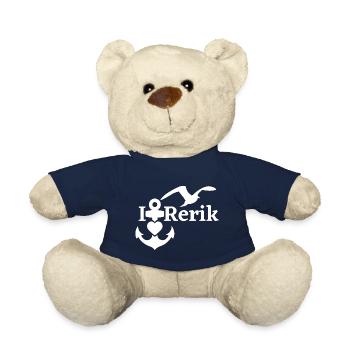 Rerik-Ich liebe Rerik mit Anker Herz & Möwe-Ostsee - Teddy - French Navy - Vorne