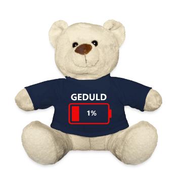 Bitte Geduld ein leeres Akku mit einem Prozent - Teddy - French Navy - Vorne