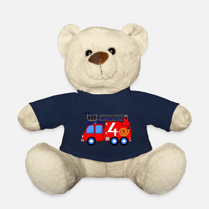 Feuerwehrfahrzeug 4 Geburtstag Kinder - Teddy - French Navy