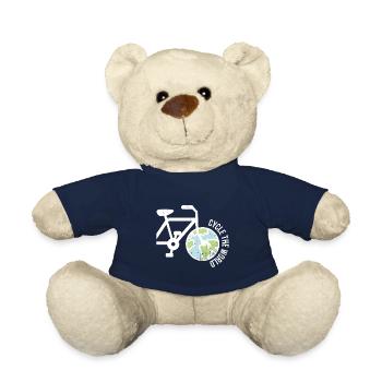 Voyage dans le monde avec une idée de cadeau de vélo - Nounours - bleu marine - Devant