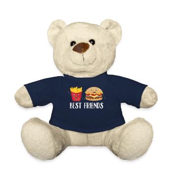 Les meilleurs amis Burger Frite Foodie cadeau - Nounours - bleu marine - Devant