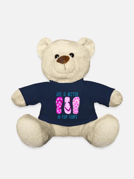 Life is better in flip flops - Teddy Bear - french navy