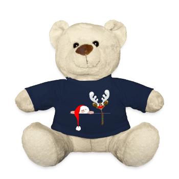 fou le père noël drôle - Nounours - bleu marine - Devant