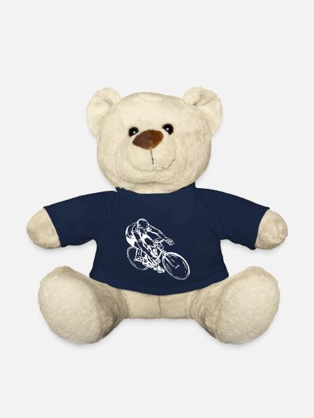 Bicycling bicycle cyclist - Teddy Bear - french navy