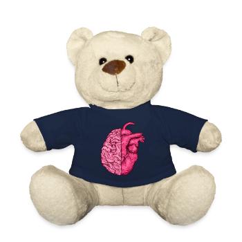 Heart vs. Brain head versus heart mind vs. heart - Teddy Bear - french navy - Front
