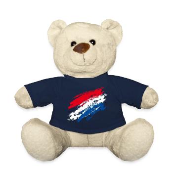 NIederlande Flagge / Kursiv Streifen - Kreide - Teddy - French Navy - Vorne