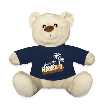 Heure d'été de conception d'Hawaï avec des palmiers - Nounours - bleu marine - Devant