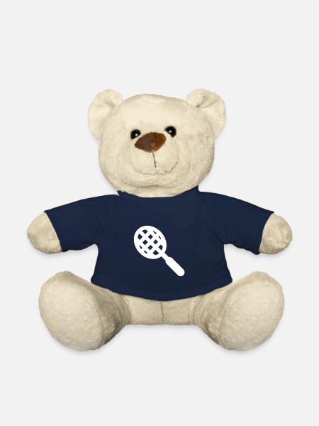 Tennis tennis racket tennis player shuttlecock - Teddy Bear - french navy
