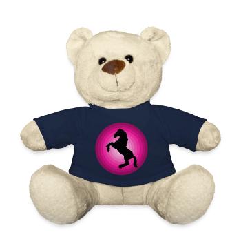 Horse Horses Riding Equestrian Pony Western Shirt - Teddy Bear - french navy - Front