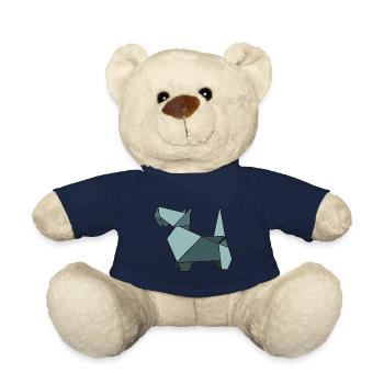 Hund Hunde Hündchen Sticker ORIGAMI - Teddy - French Navy - Vorne