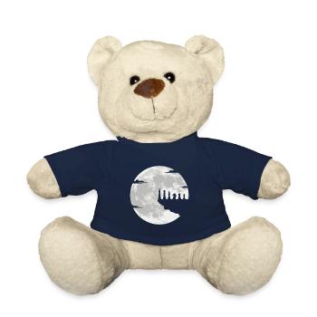 Échecs pièces d'échecs joueur d'échecs pleine lune - Nounours - bleu marine - Devant