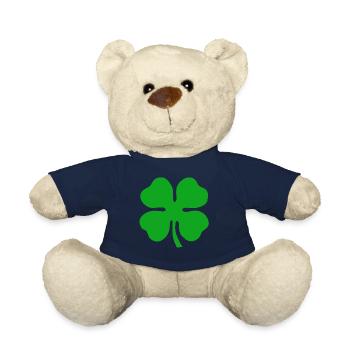 Trèfle à quatre feuilles trèfle porte-bonheur trèfle du Nouvel An - Nounours - bleu marine - Devant