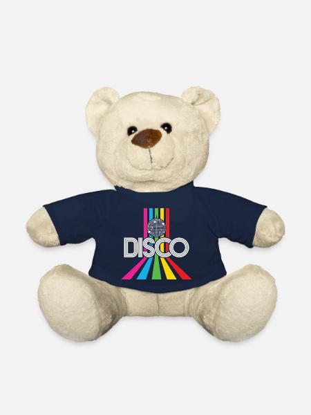 Disco 80's party retro 80's disco gift - Teddy Bear - french navy