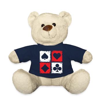 Pinochle card suits symbols retro squares - - Teddy Bear - french navy - Front