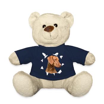 Magyar Vizsla Gift Idea - Vizsla Dog - Teddy Bear - french navy - Front