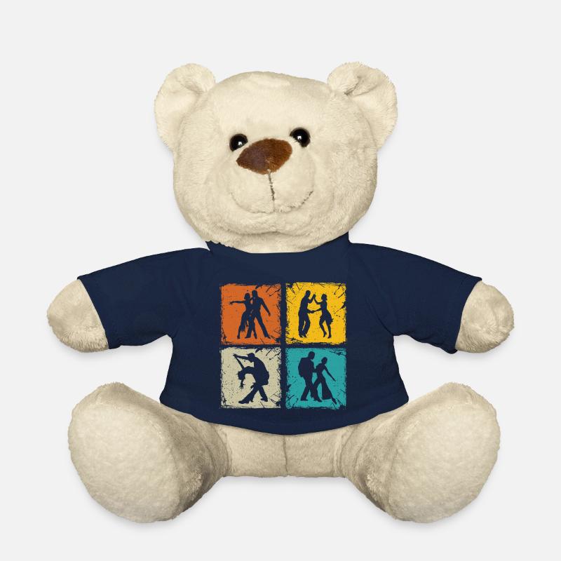 Danseurs de salsa rétro carrés salsa danseur cadeau - Nounours - bleu marine