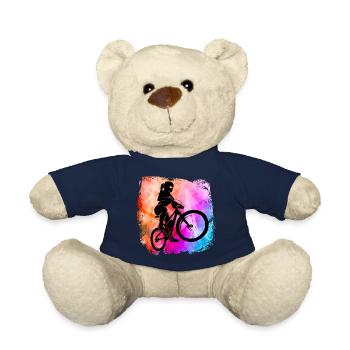 Mountainbikerin Mädchen coole Farben MTB Fahrrad - Teddy - French Navy - Vorne