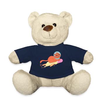 Crème glacée de chat d’espace, fusée de chat d’astronaute - Nounours - bleu marine - Devant