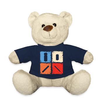 Kubb retro squares kubb yard game player - Teddy Bear - french navy - Front
