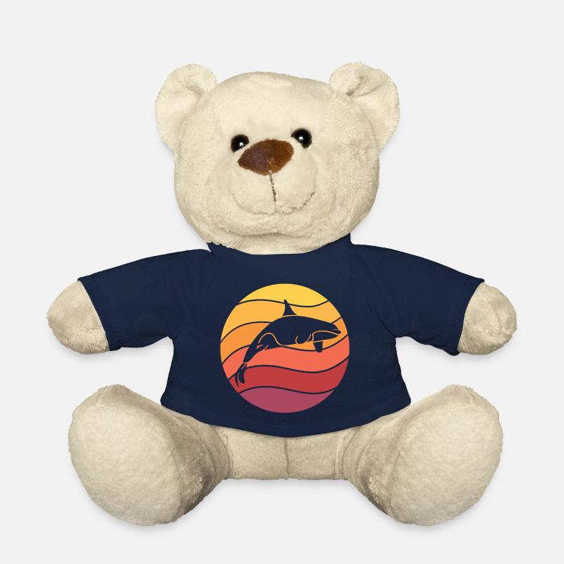 Orca Vintage Wal Tier Killerwal Delfin Geschenk - Teddy - French Navy