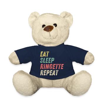Amant de ringuette, mangez la répétition de ringuette de sommeil - Nounours - bleu marine - Devant